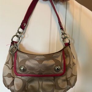 Coach Fuchsia Leather Shoulder Bag